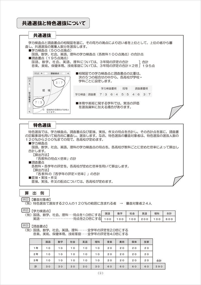 共通選抜と特色選抜について